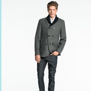 Double Breasted Shall Collar Wool Jacket
